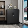 Mlezan 36" Metal Storage Cabinet: 2 Adjustable Shelves, 2 Lockable Doors. Ideal for Garage, Home Office, School, or Pantry. Assembly Required. - 4 of 4