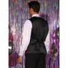 INSPIRE CHIC Men's V-Neck Disco Party Shiny Sequins Waistcoat with Bowtie - 3 of 4