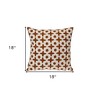 HomeRoots 18" Beige and Brown Geometric Cotton Throw Pillow - 3 of 4