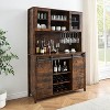 70'' Tall Farmhouse Coffee Bar Cabinet, Kitchen Hutch Storage with Sliding Barn Door - 3 of 4