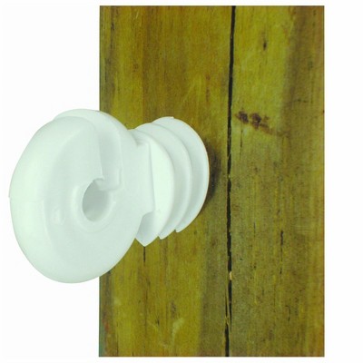 Field Guardian Wood Post - Screw in Ring Insulator - Polyrope - White