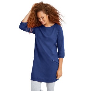 ellos French Terry Zip Pocket Tunic - 1 of 4