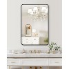 Matte Black Metal Framed Mirror, Stylish Rounded Corner Design, Versatile Vanity Mirror for Bathroom, Hung Horizontally or Vertically - 3 of 4