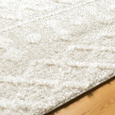 Daris Cream Geometric Polyester Area Rug 5'3" x 7'