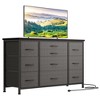 Wide Dresser with 10 Large Drawers for 55'' Long TV Stand with Power Outlet Entertainment Center - image 3 of 4