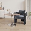 Dolonm 28.5 in.Chenille Accent Chair with Removable Pillow, 3 Legs Compact Armchair for Small Spaces - 2 of 4