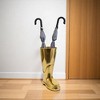 HomeRoots 16" Gold Aluminum Firefighter Boot Umbrella Stand - 2 of 4