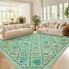 Washable Framhouse Floral Leaf Print Large Living Room Rugs, Soft Ultra Thin Textured Cute Floor Carpet for Bedroom Dining Room Nursery Playroom - 3 of 4