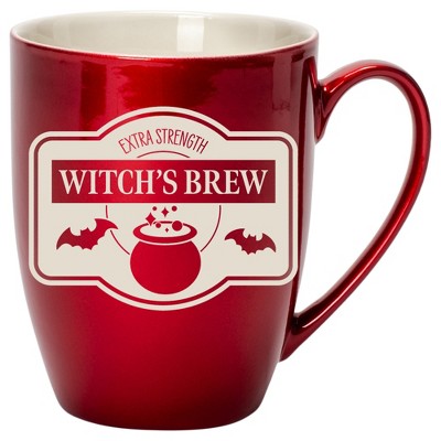 100 North Magic Potion 10 Ounce Cardinal Red Metallic Finish, Comfortably Fits Your Hands, New Bone China Coffee Tea Cup Mug, Witch's Brew