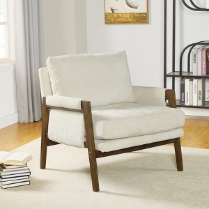 Roundhill Furniture Kelly Mid-Century Modern Velvet Accent Armchair - 1 of 4