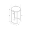 FONTOI Round 18.25" Side Table, Bedside Table Marble-Look Finish, Snack Stand, Sofa Side Table for Living Room, Bedroom, Grey, 18.25"*24"*18.25" - 3 of 4