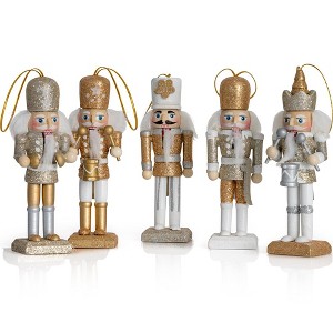 Ornativity Nutcracker Hanging Ornament Figurines - Gold and Silver - 5 - 1 of 4