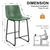 Gikpal Barstools, Counter Height Bar Stools with Back, Modern PU Leather Armless Chairs with Footrest and Metal Legs, for Kitchen Living Room Pub - 2 of 4