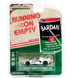 2022 Chevrolet Corvette C8 Stingray Convertible White w/Blue Stripes & Interior Mr. Bardahl 1/64 Diecast Model Car by Greenlight - 1 of 3