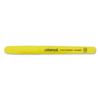 Universal Pocket Clip Highlighter Chisel Tip Fluorescent Yellow Ink 36/Pack 08856