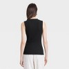 Women's Slim Fit Ribbed High Neck Tank Top - A New Day™ Black/White S