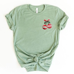 Merry Xmas Ornament Quilted Print - Women's Short Sleeve Graphic T-Shirt - 1 of 4