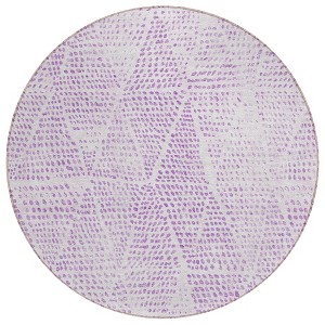 Purple And Ivory Geometric Washable Indoor Outdoor Area Rug - 1 of 4