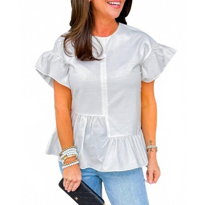 Women's Drop Shoulder Mixed Media Top - 2.7 AUGUST APPAREL