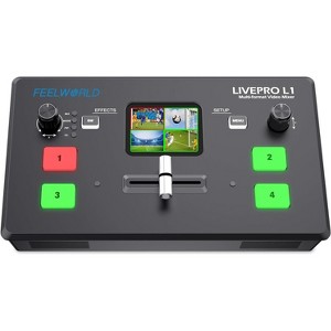 FEELWORLD LIVEPRO L1 V1 Multi Camera Video Mixer Switcher 2 Inch LCD Display 4 x HDMI Inputs USB 3.0 - 1 of 1