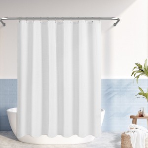 Waffle Weave Shower Curtain with Metal Hooks - 1 of 4