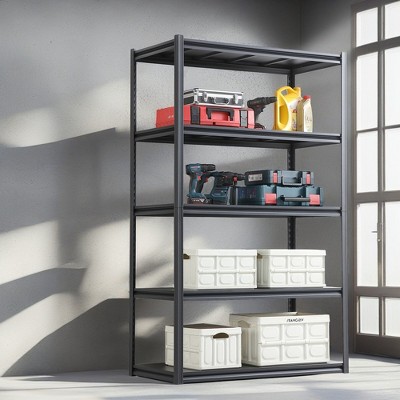 ROOMTEC 5 Tier Heavy Duty Metal Storage Shelves, Adjustable Standing Storage Shelf Units Rack (78"H x 47.2"W x 23.6"D)