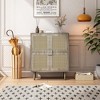 CAVINAS Rustic Square Sideboard Cabinet with Adjustable Shelves & 4 Rattan Mesh Doors,Buffet Cabinet with Storage for Kitchen,Dining Room - 3 of 4