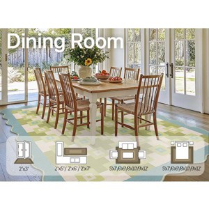 Abynow Floral Loomed Machine Washable Area Rug, BEIGE GREEN, 8' x 10' - 1 of 4