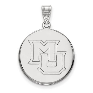 Black Bow Jewelry 10k White Gold Marquette Golden Eagles NCAA Large Pendant - 1 of 3