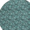 Teal Blue Aqua And Ivory Floral Washable Indoor Outdoor Area Rug - 4 of 4