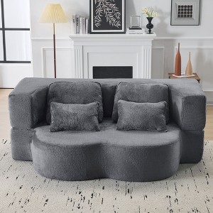 VASIP  Queen Size Foldable Sofa Bed, Plush Futon Sofa , Supportive High-Density Foam,  Convertible Sleeper Sofa,for Guest Room, Living Room - 1 of 4