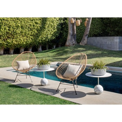 Kona Modern White 14" Plastic-Stone Indoor/Outdoor Bowl Planter