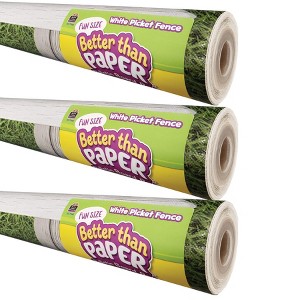 Teacher Created Resources® Fun Size Better Than Paper® Bulletin Board Roll, 18" x 12', White Picket Fence, Pack of 3 - 1 of 3