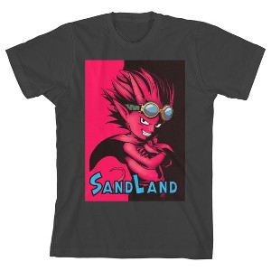 Sand Land Beelzebub Poster Crew Neck Short Sleeve Boy's Charcoal T-shirt - 1 of 3