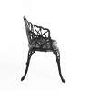 Cast Aluminum Garden Bench with Butterfly Design, Outdoor Patio Bench for Porch, Deck or Lawn Seating, Weather-Resistant and Stylish-The Pop Home - 3 of 4