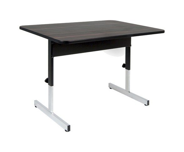 Adapta Adjustable Height Desk 48" / Black / Walnut