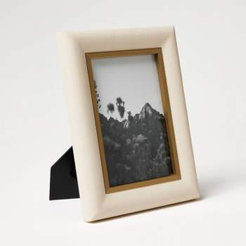 5"x7" Shagreen Wrapped Single Image Table Frame Cream - Threshold™ designed with Studio McGee