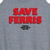 Women's - Ferris Bueller's Day Off - Save Ferris Graphic Racerback Tank - 2 of 4