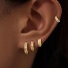 Small Gold Huggie Hoop Earrings Set for Women Men Hypoallergenic 14K Plated Stack Cartilage Earrings, Multiple Piercing - 4 of 4
