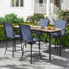Tangkula Outdoor Swivel Bar Stool Set of 4 w/Breathable Fabric and Heavy Duty Metal Frame - 2 of 4