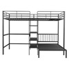 YOOCOZZ Full Over Twin Metal Bunk Bed with Built-in Desk, Shelves and Ladder - 3 of 4