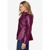 Jessica London Women's Plus Size Leather Peplum Jacket - 4 of 4