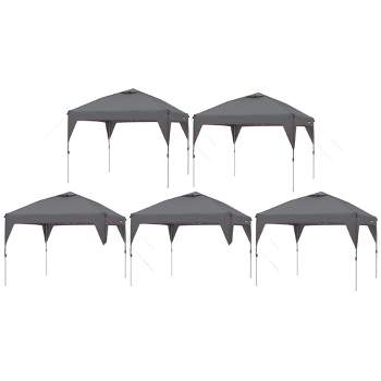 CORE Heavy-duty Instant Shelter Pop-Up Canopy Tent with Wheeled Carry Bag for Camping, Tailgating, and Backyard Events, Gray (5 Pack)