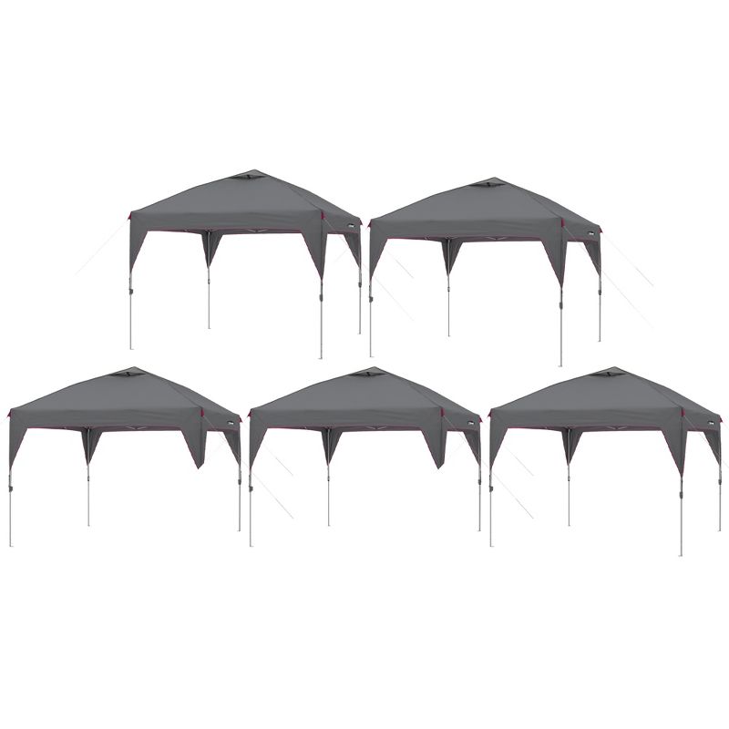 CORE Heavy-duty Instant Shelter Pop-Up Canopy Tent with Wheeled Carry Bag for Camping, Tailgating, and Backyard Events, Gray (5 Pack), 1 of 7