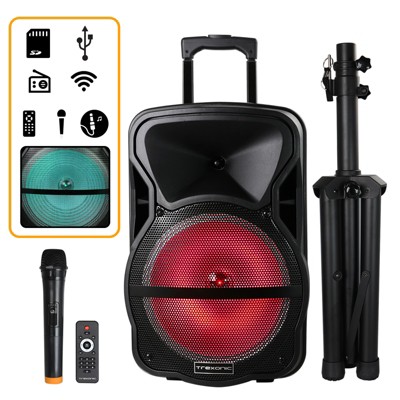 Trexonic Combination Bluetooth Portable Speaker and Tripod Stand w/ Reactive Lights