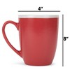 Elanze Designs Solid Color Red White Interior 16 ounce Matte Ceramic Mugs Matching Set of 4 - 4 of 4