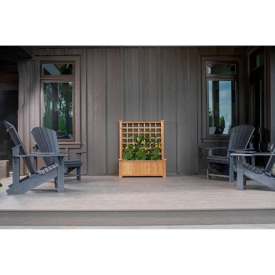 Golden Brown Cedar Wood Planter with Trellis
