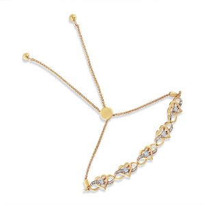 Haus of Brilliance 14K Yellow Gold Plated Silver 1/10 Cttw Diamond Infinity Heart Bolo Bracelet - 1 of 4