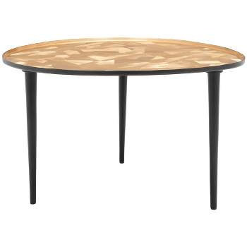 Hera Oval Side Table - Taupe/Black - Safavieh.