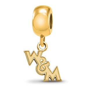 Black Bow Jewelry 14k Yellow Gold Plated Sterling Silver College of William & Mary Tribe NCAA Bead Charm - 1 of 4
